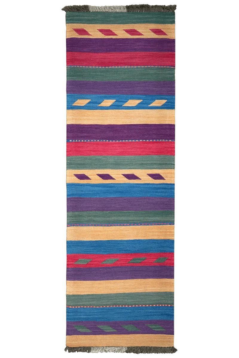 Kelim Gashgai · Handgewebt – Bunt, 203x64 cm