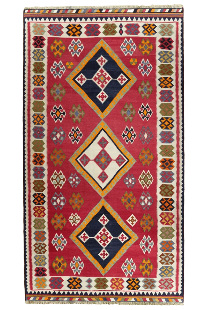 Kelim Gashgai Old · Handgewebt – Rot, 290x158 cm