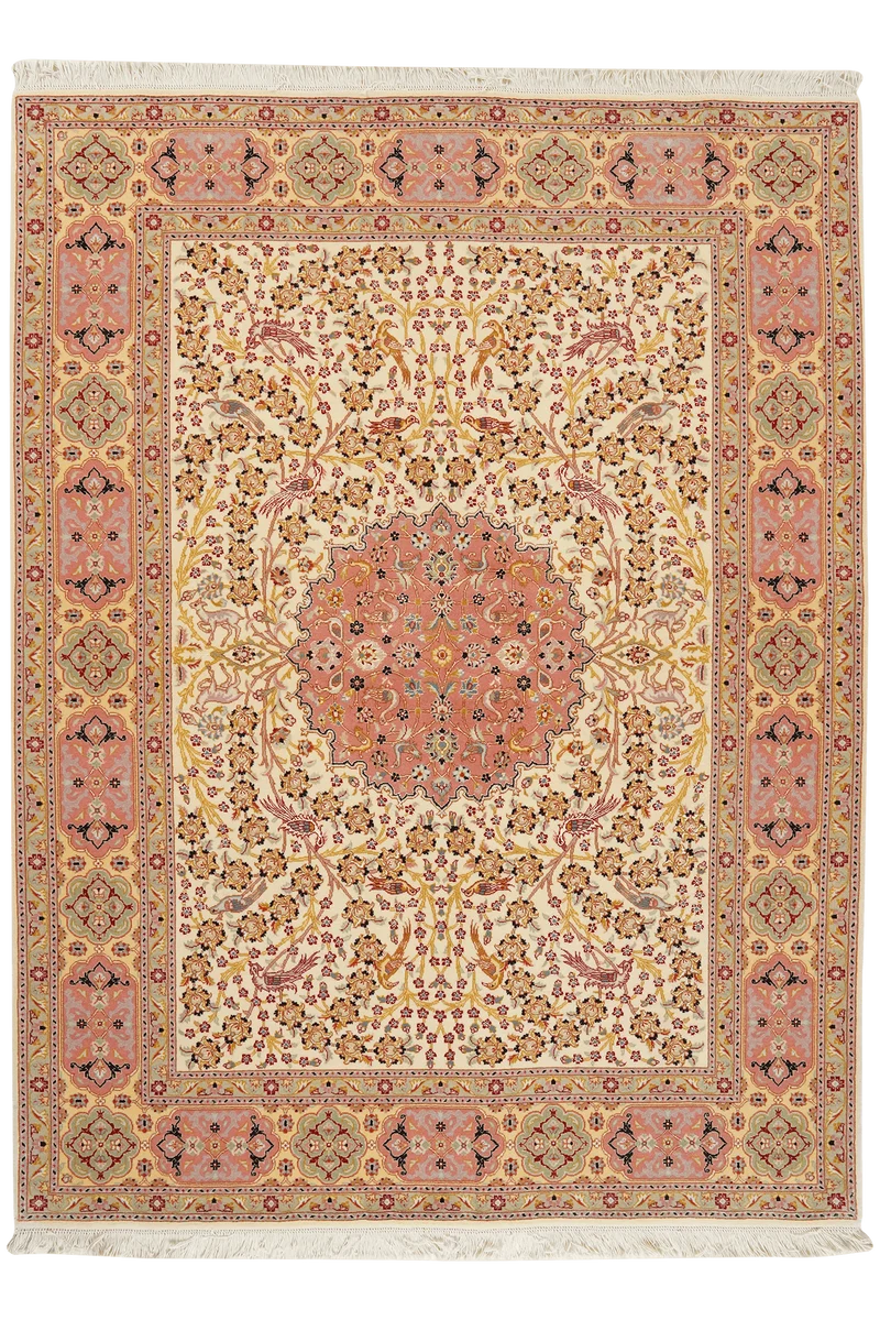 Tabriz 50 Raj · Handgeknüpft – Beige, 199x150 cm