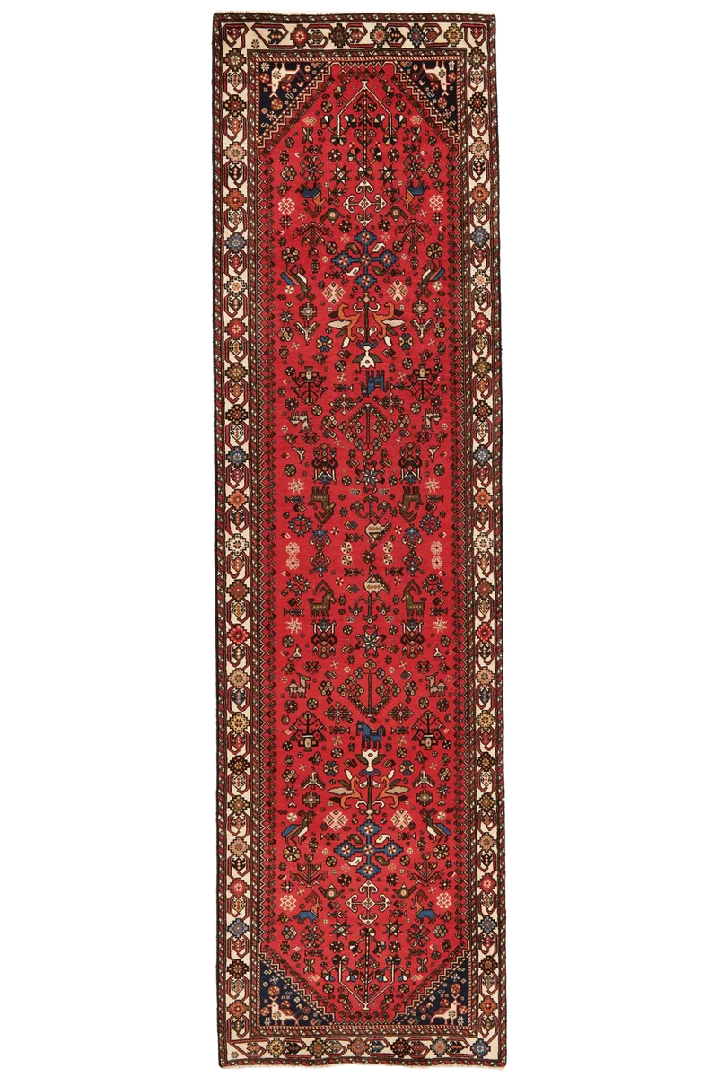 Nasrabad · Handgeknüpft – Rot, 311x82 cm