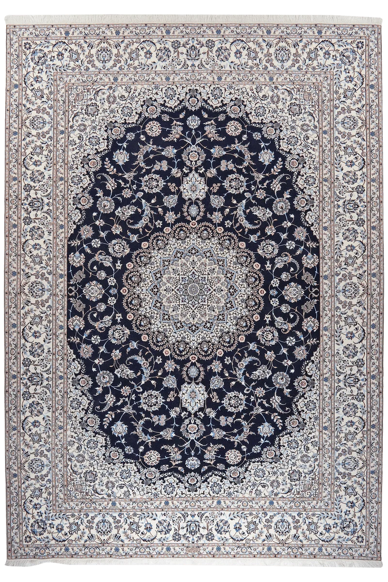 Nain 6La · Handgeknüpft – Blau, 369x259 cm