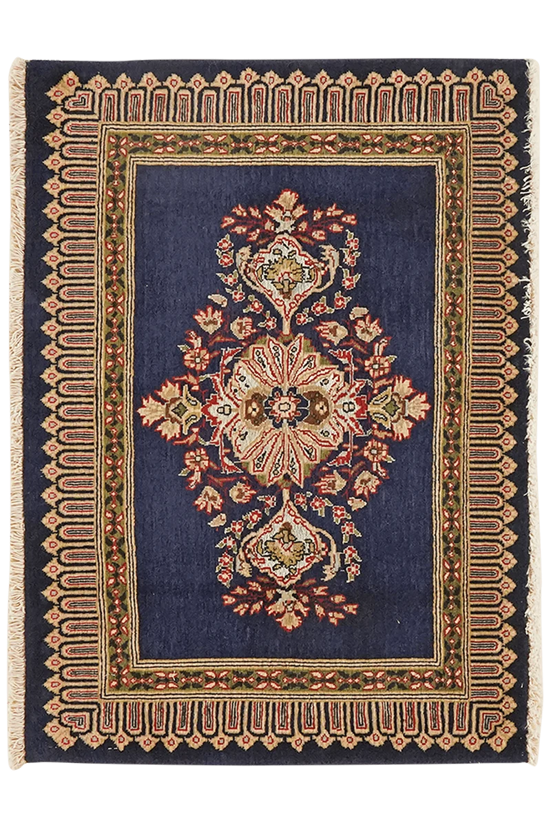 Kashan · Handgeknüpft – Blau, 64x90 cm