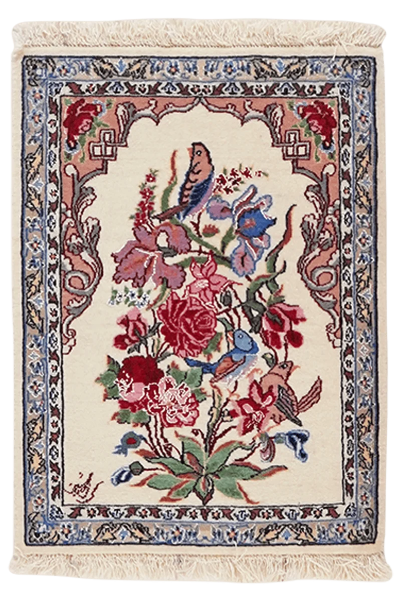 Isfahan · Handgeknüpft – Beige, 51x38 cm