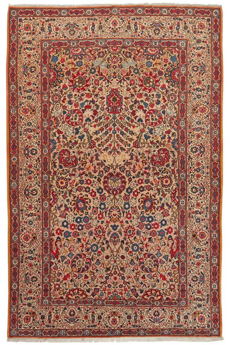 Kashan · Handgeknüpft – Beige, 204x135 cm