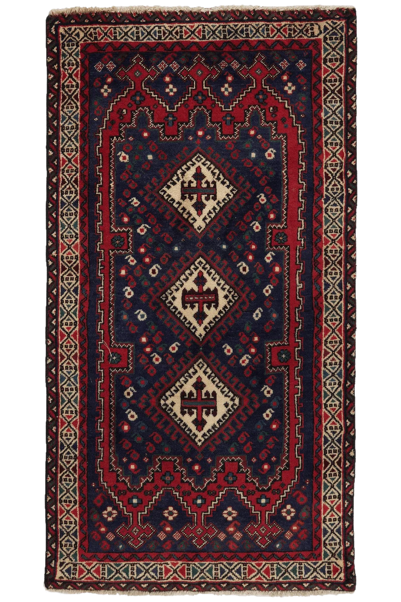 Afshar · Handgeknüpft – Blau, 146x78 cm