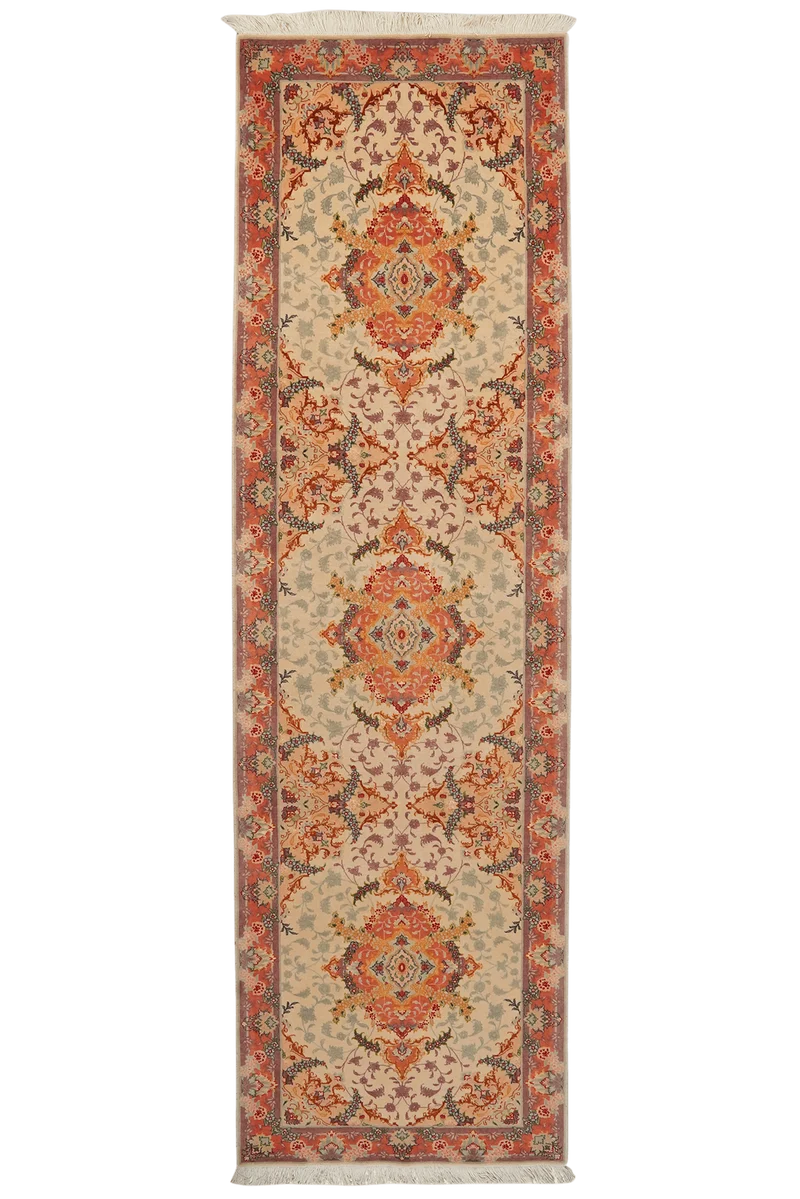 Tabriz 50 Raj · Handgeknüpft – Beige, 294x86 cm