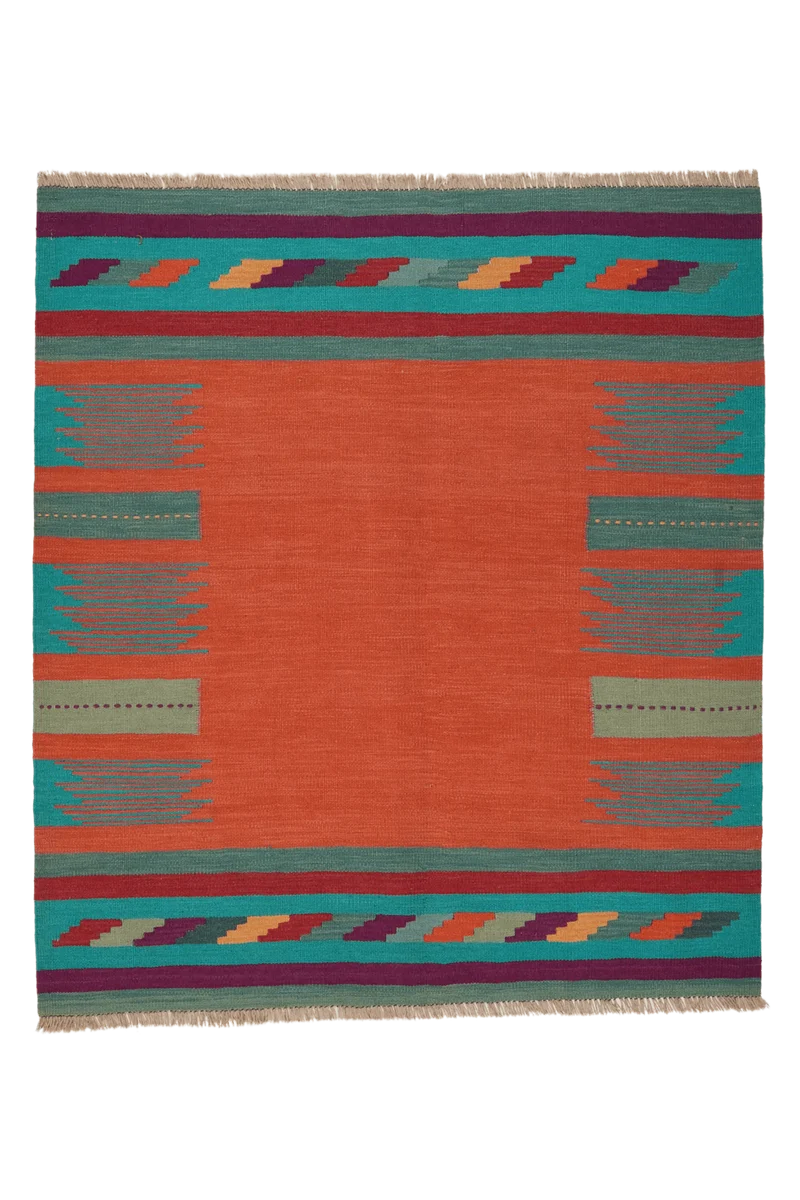 Kelim Gashgai · Handgewebt – Rot, 145x129 cm