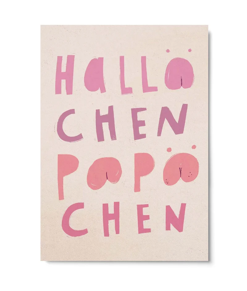 Postkarte Hallöchen Popöchen
