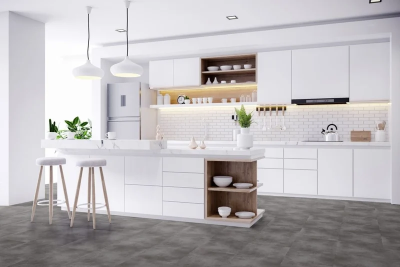 Klick Vinyl Modern Concrete Vesuv Repac mit Trittschall