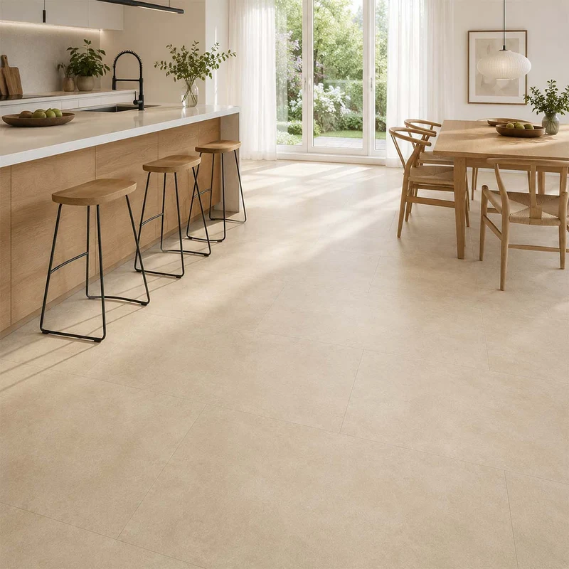 Klick Vinyl XL Beige Beton mit Trittschalldämmung