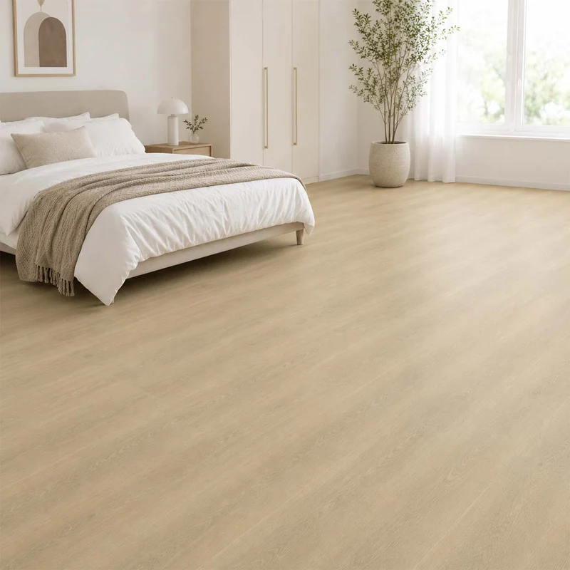 Klick Vinyl Eiche Hell Solid Pure mit Trittschalldämmung