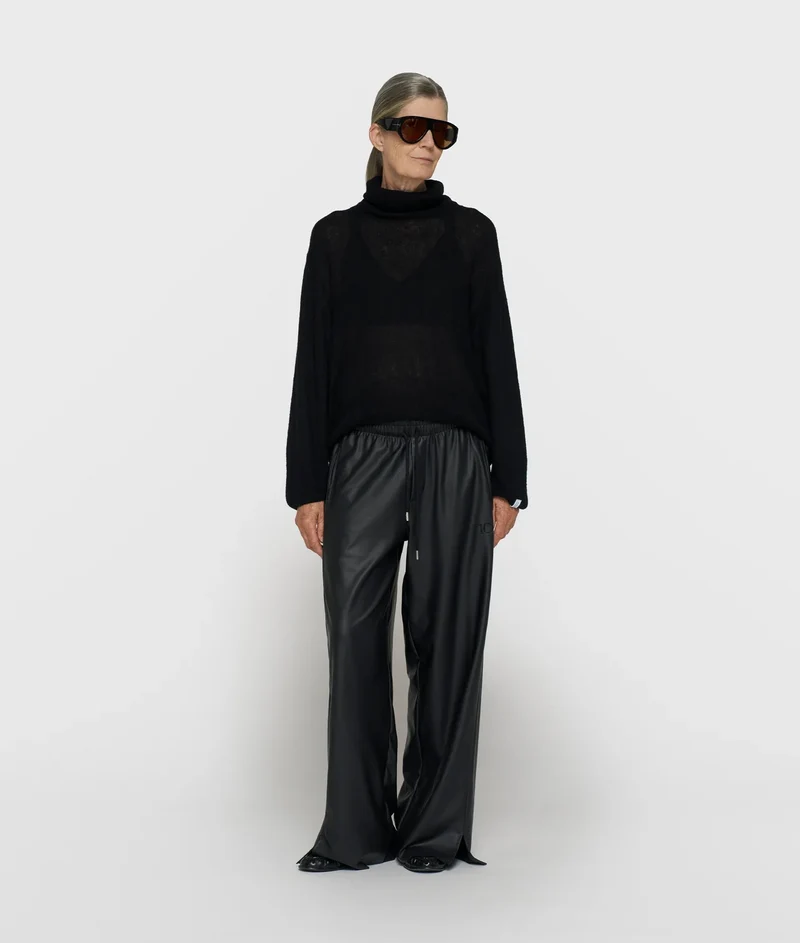 10DAYS AMSTERDAM Wide Leg PU Pants Black