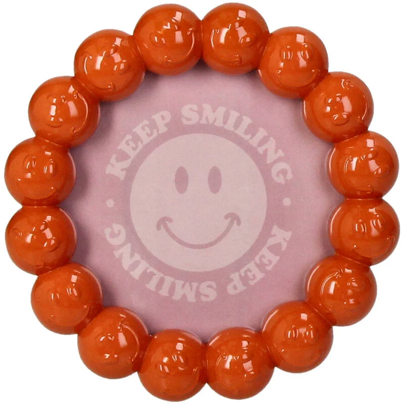 Orangefarbener Smiley-Fotorahmen