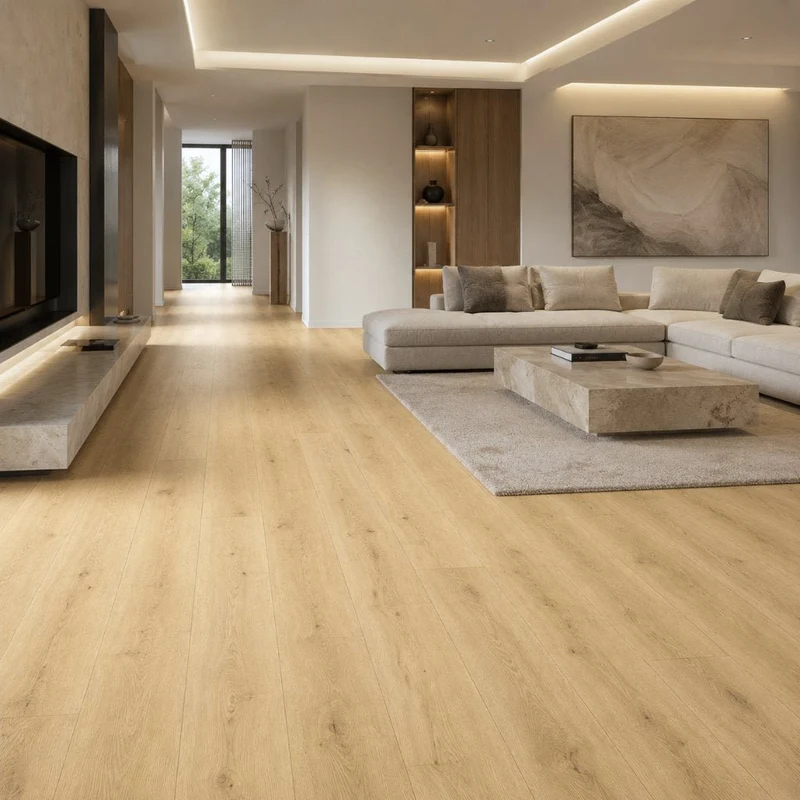 Klick Vinyl Eiche Borgen hell Landhausdiele mit Trittschall