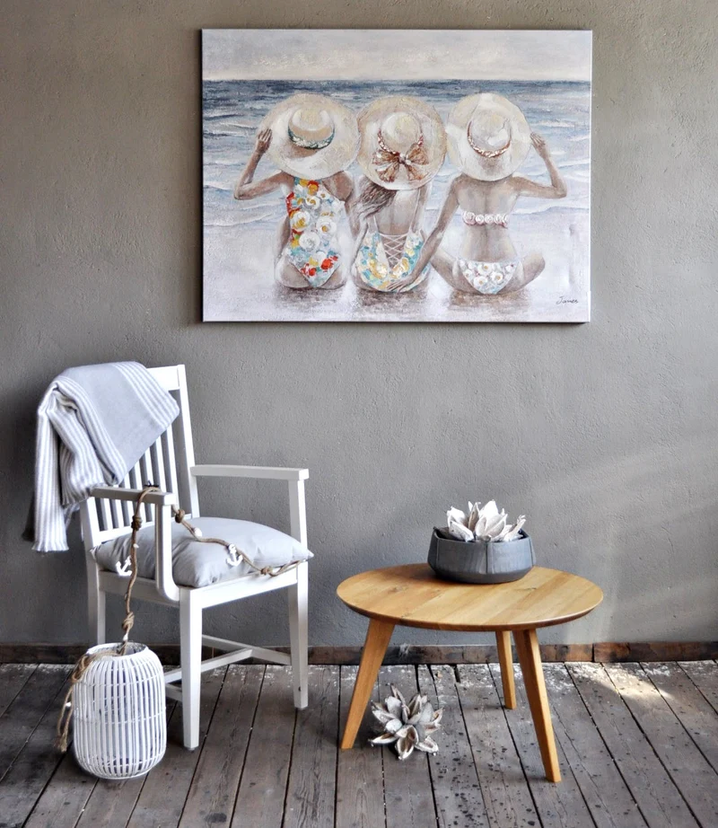 Leinwand Bild "Freundinnen am Uferrand" 120 x 90 cm