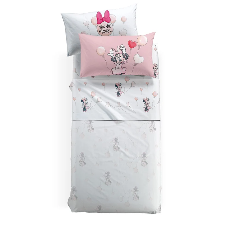 Completo Lenzuola in Cotone Minnie Love Cartoons Ragazza