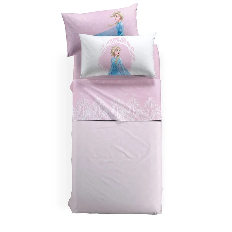 Completo Lenzuola in Cotone Frozen Natura Cartoons Ragazza