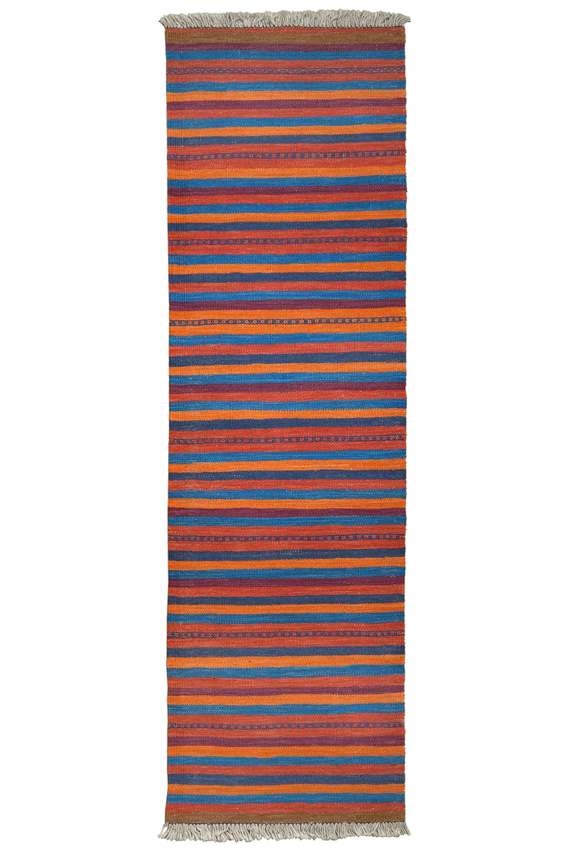 Kelim Gashgai · Handgewebt – Bunt, 196x58 cm