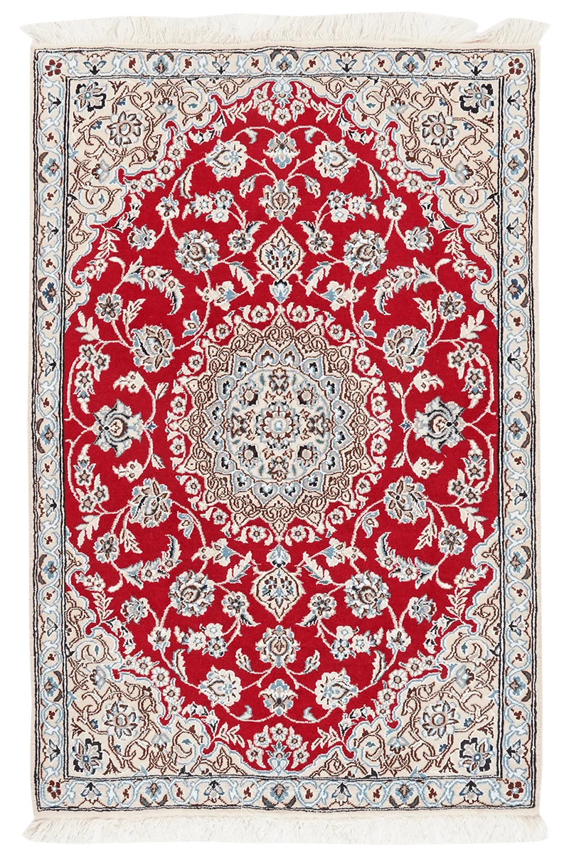 Nain 9La · Handgeknüpft – Rot, 135x89 cm