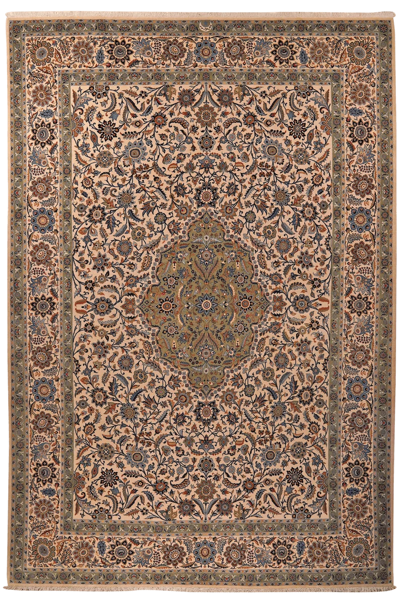 Kashan · Handgeknüpft – Beige, 418x280 cm