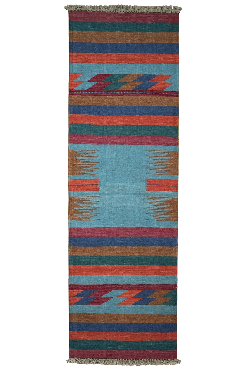 Kelim Gashgai · Handgewebt – Bunt, 200x63 cm