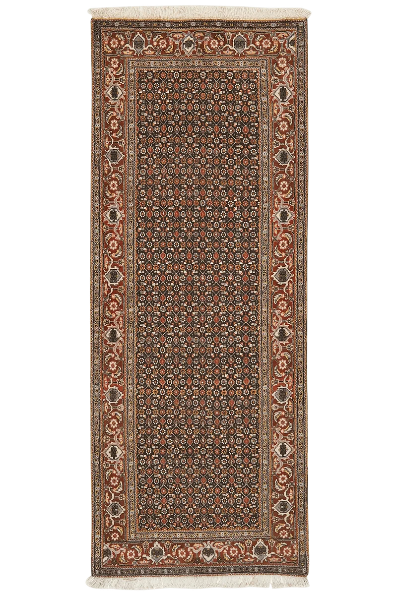 Tabriz 40 Raj · Handgeknüpft – Schwarz, 198x75 cm