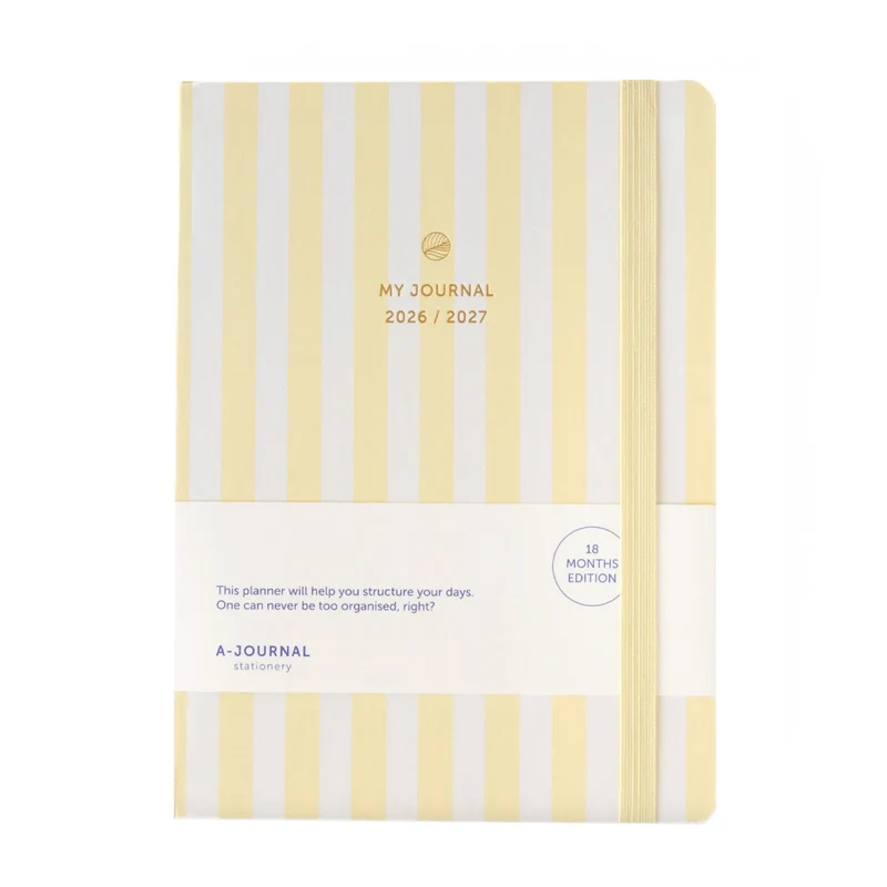 Terminplaner 2026/2027, 18 Monate, Stripes Vanille