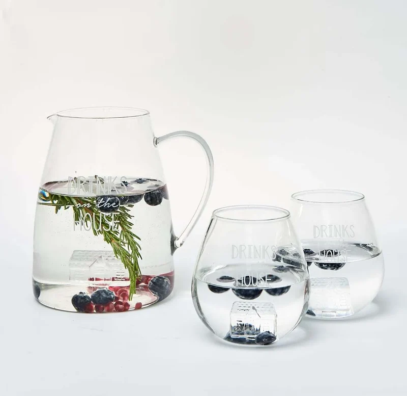 RM Glas mit Haus, Wasserglas Drinks On The House