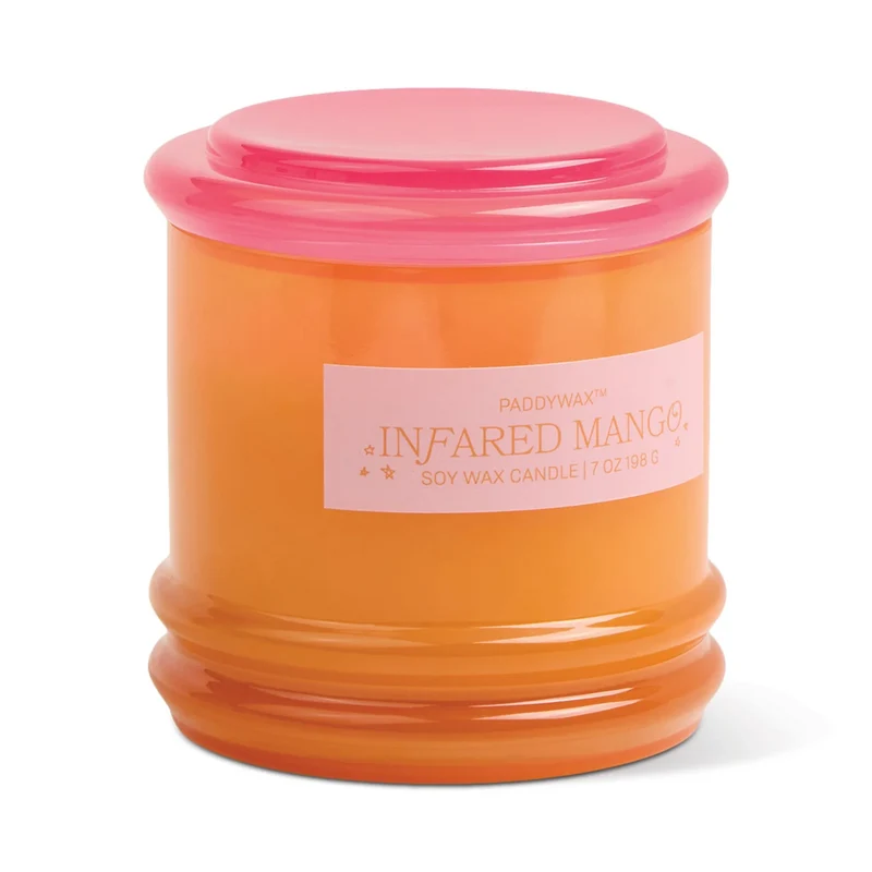 STACK Orange & Hot Pink Infrared Mango Glas-Kerze
