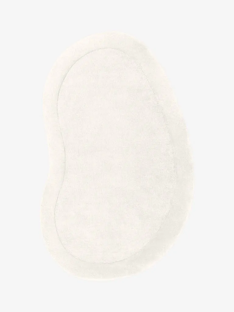 Handgefertigter Wollteppich Kivi Creme/Weiß Organisch