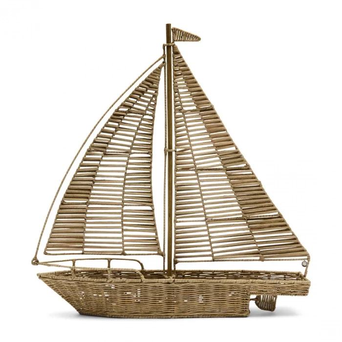 RM Dekoration Segelboot Rustikales Rattan XL