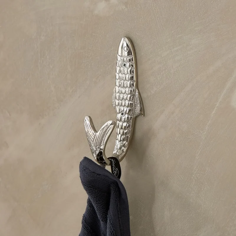 RM Haken Metall in Fisch Form De Pêche, M