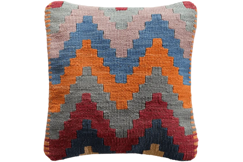 Kelim Kissen · Handgefertigt – Bunt, 40x40 cm