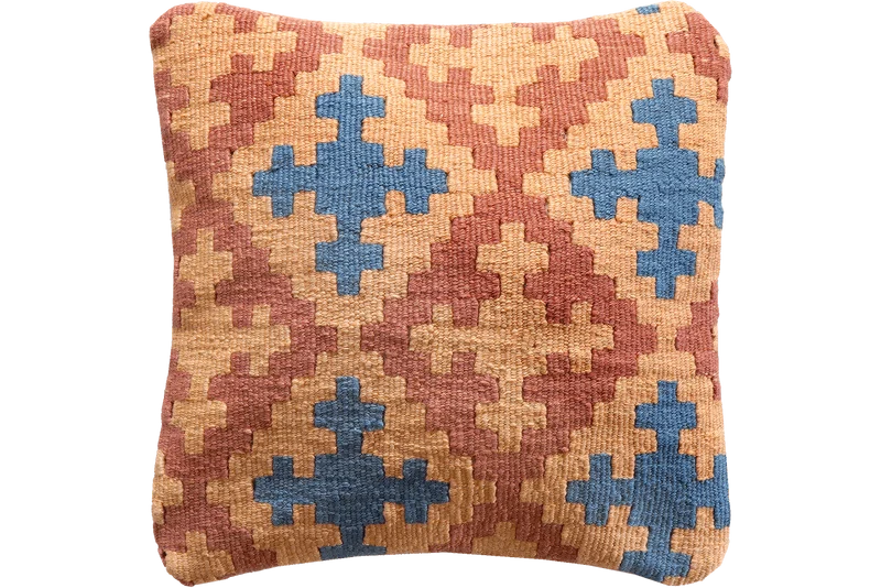 Kelim Kissen · Handgefertigt – Bunt, 40x40 cm
