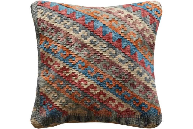 Kelim Kissen · Handgefertigt – Bunt, 50x50 cm