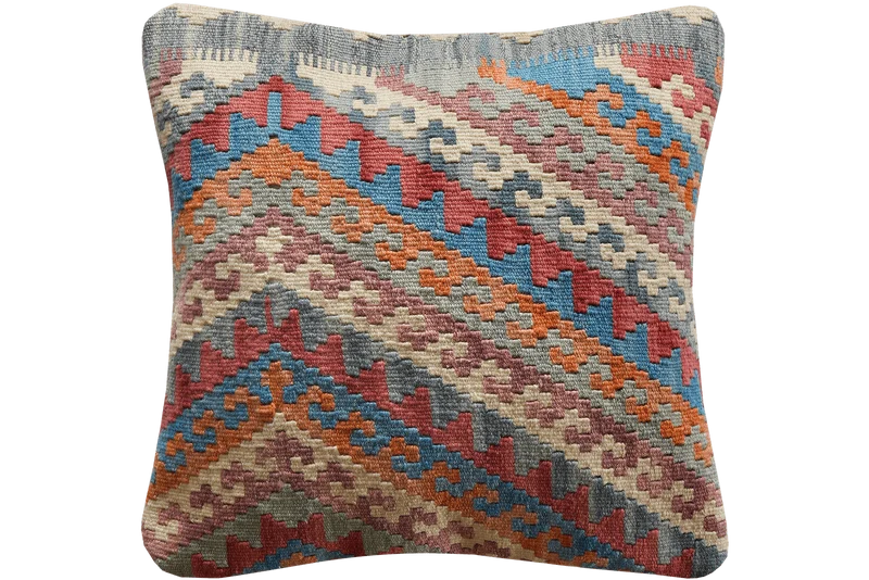Kelim Kissen · Handgefertigt – Bunt, 50x50 cm
