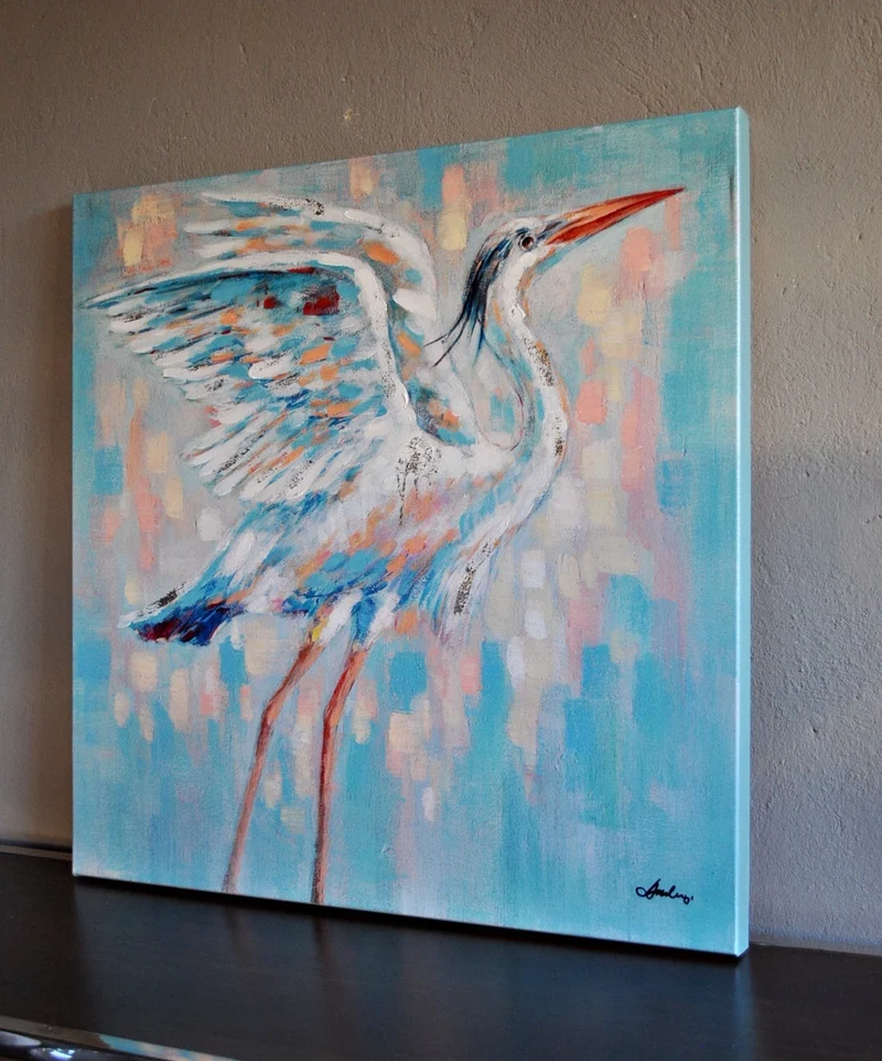 Leinwandbild "Imposanter Kranich Vogel als Motiv 80 x 80 cm