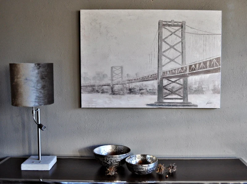 Leinwand Bild mit Hängebrücke als Motiv 70 x 100 cm