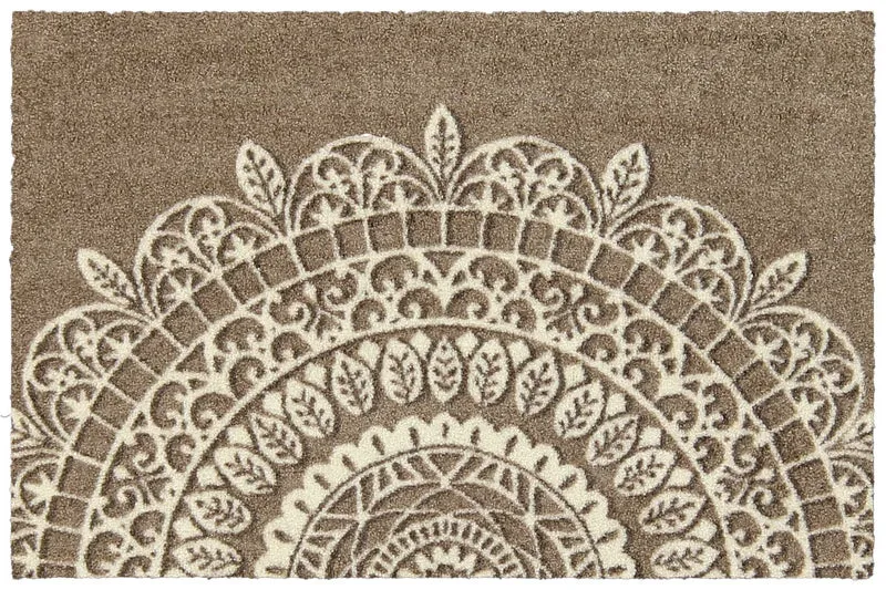 Fußmatte 50 x 75 cm Elena taupe beige randlos
