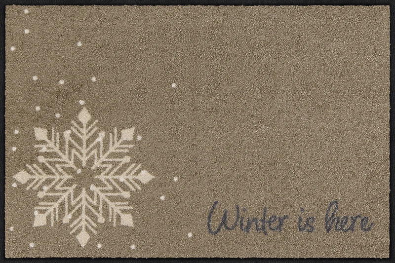 Fußmatte 50 x 75 cm Winter is Here beige