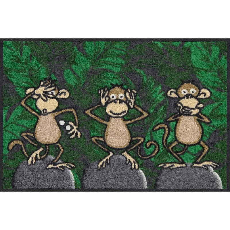 Fußmatte 50x75 Three Monkeys braun