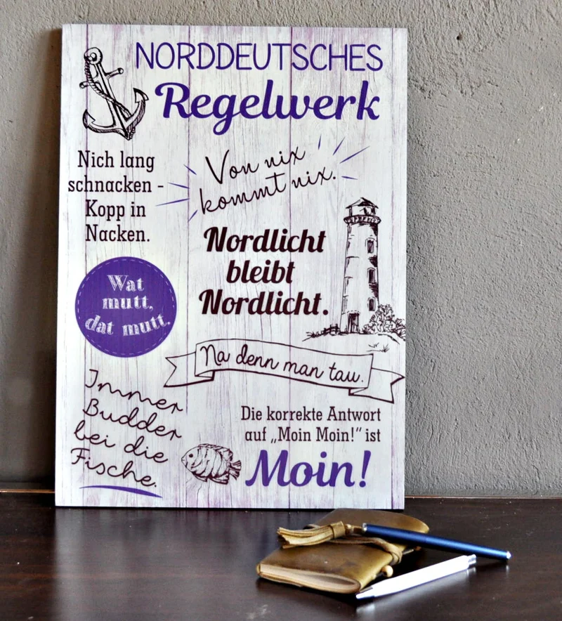 Dekoschild Norddeutsches Regelwerk auf 50 cm