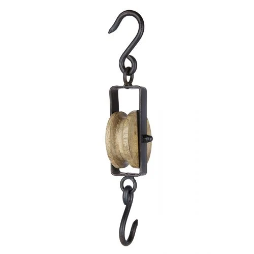 Metall Haken mit Zug Rad Rustico