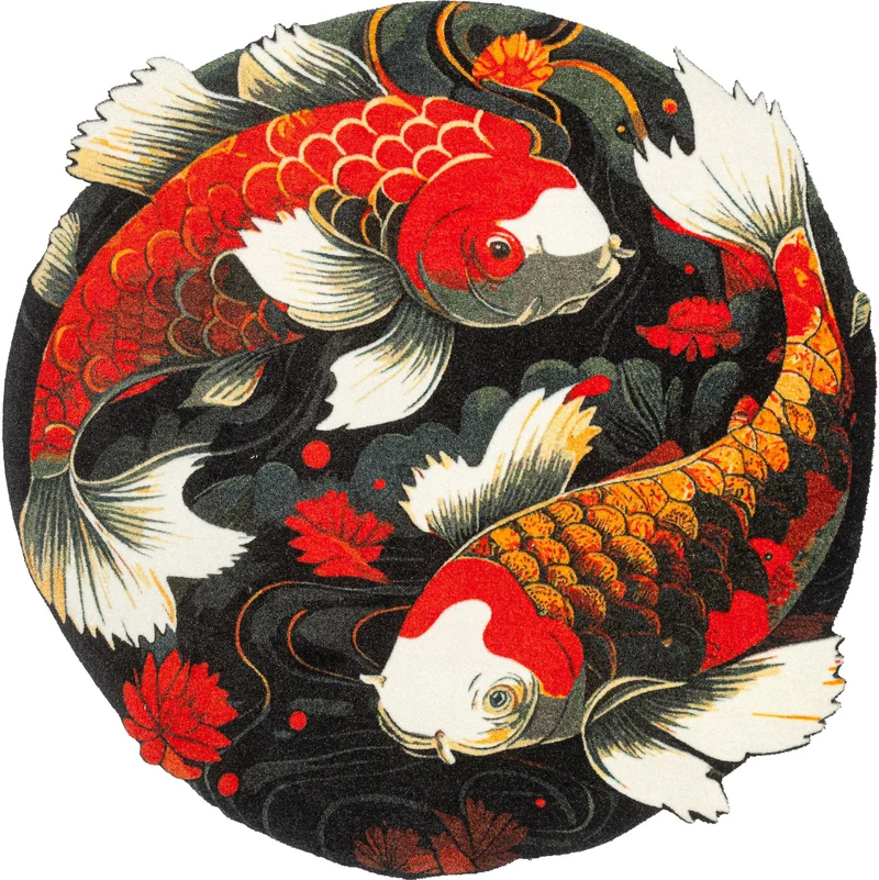 Wohnmatte 120x120 Koi Couple