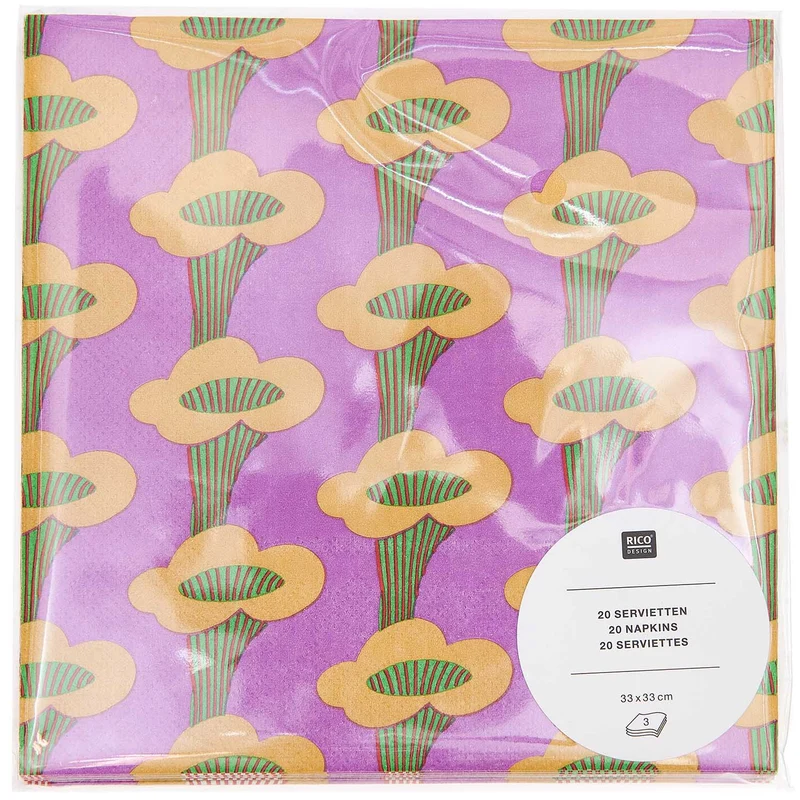Violette Pfifferlinge Servietten 20er Set