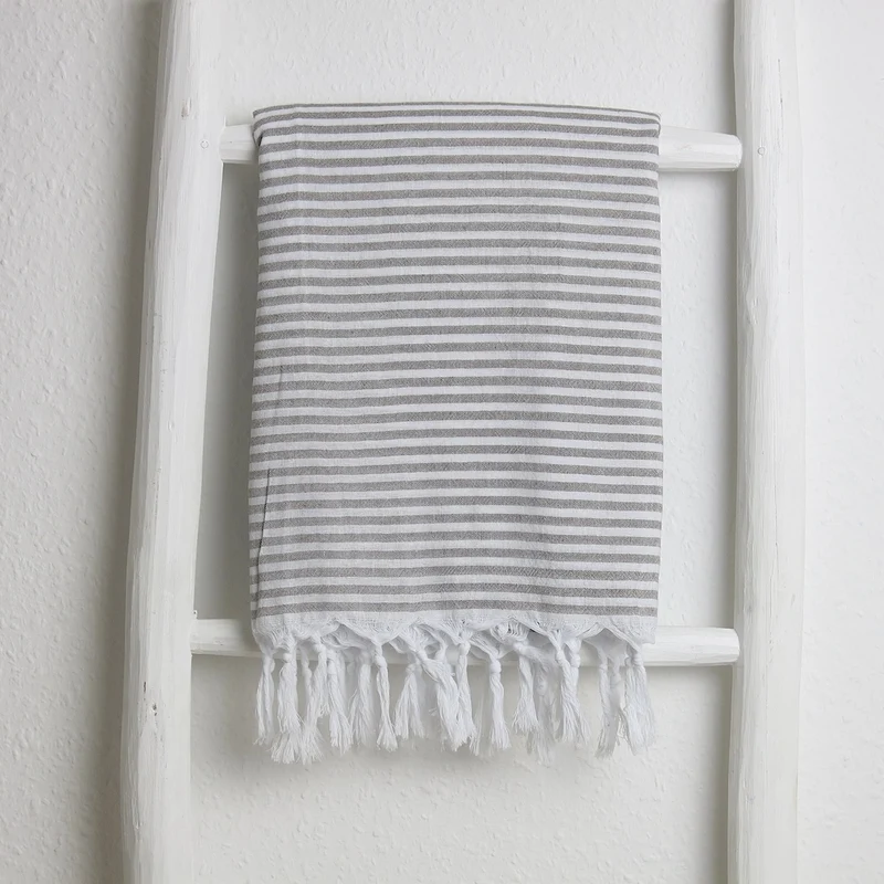 Strandtuch gestreift – Pareo-Tuch 100% Baumwolle