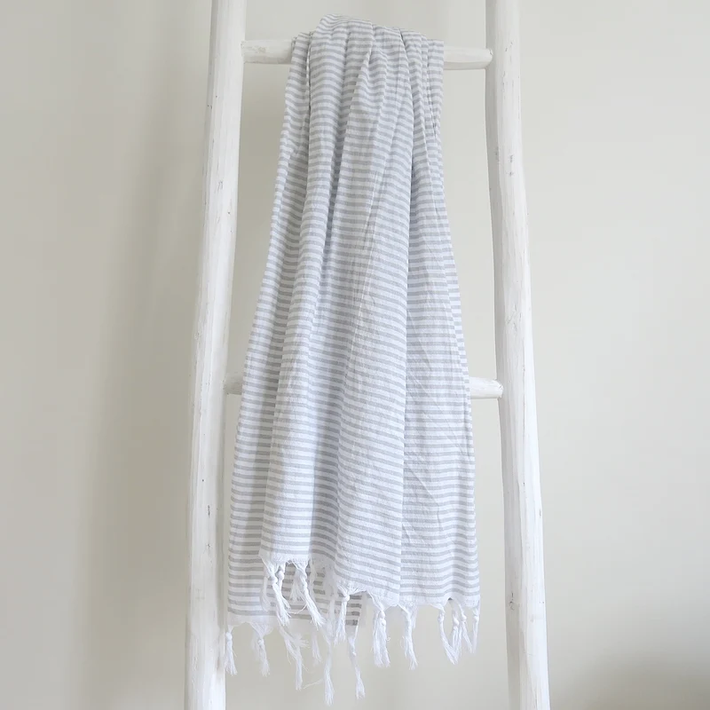Strandtuch gestreift – Pareo-Tuch 100% Baumwolle