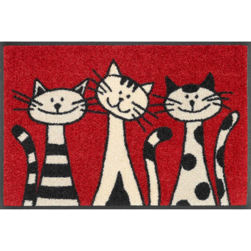 Fußmatte 40x60 Three Cats rot