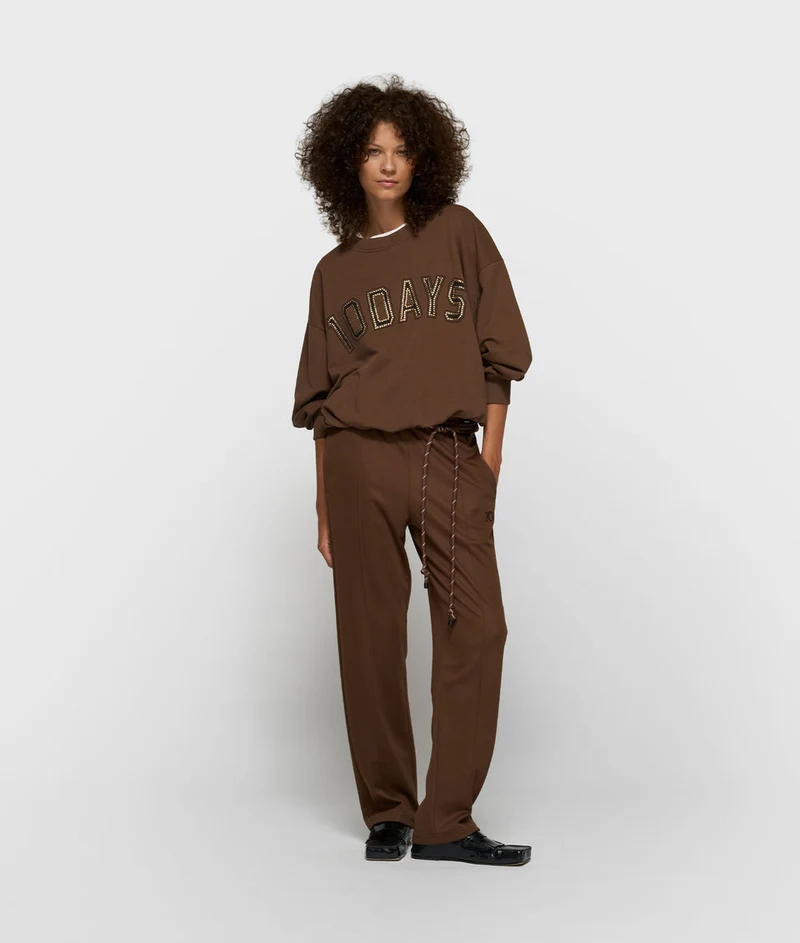 10DAYS AMSTERDAM Tapered Track Pants - Dark Truffle