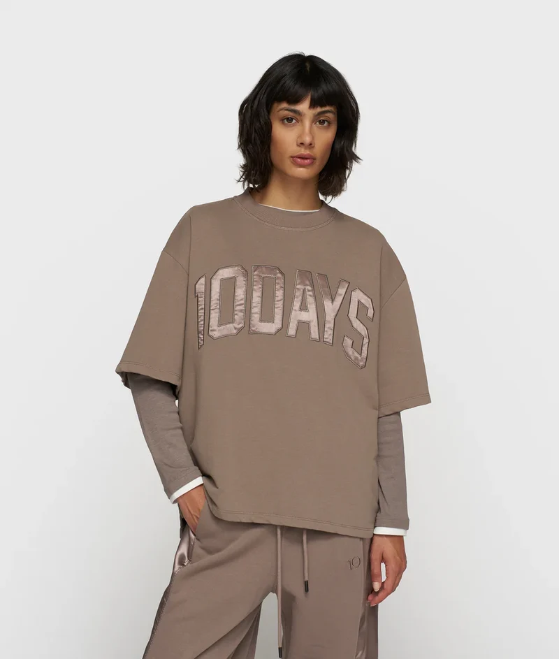 10DAYS AMSTERDAM Short Sleeve Sweater Moonrock